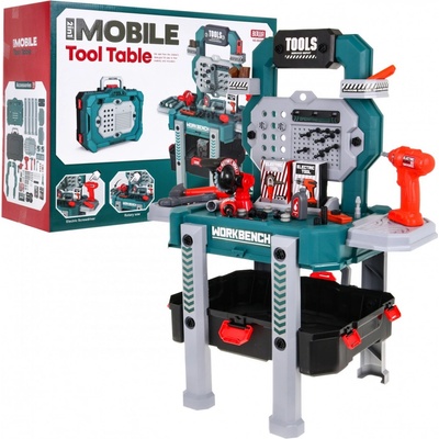 mamido Dětský kutilský stolek 78 dílů modrý