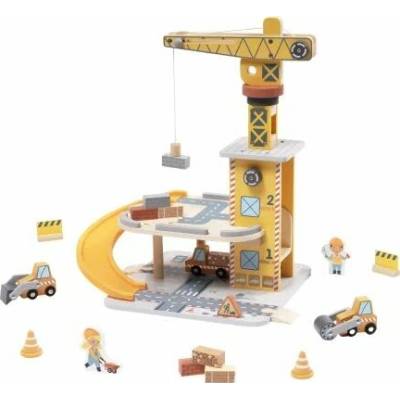 Tooky Toy: Dřevěná přístavní jeřábová sada