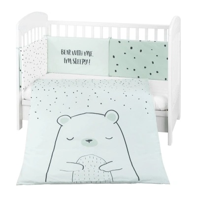 Kikkaa Boo Бебешки спален комплект 2 части EU style 60/120 Bear with me Mint