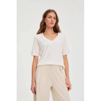 Moodo Бяла блуза с V-образно деколте Moodo Moodo | Byal | ЖЕНИ | 40