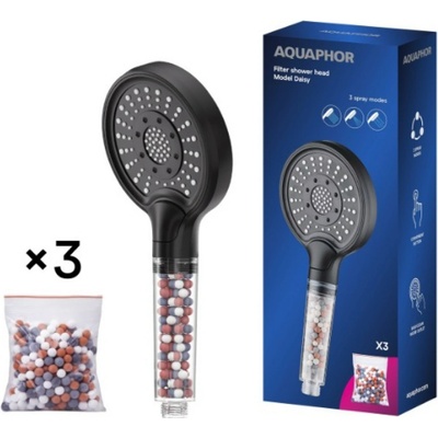 AQUAPHOR Душ-глава с воден филтър Aquaphor Daisy (черна)