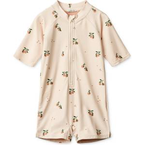 LIEWOOD Детски цял бански от ликра (UV защита) LIEWOOD Kid's Max Printed Shortsleeve Swim Jumpsuit Lycra - Peach / Sea Shell - размер 104 (EU) (750-2487-0119)