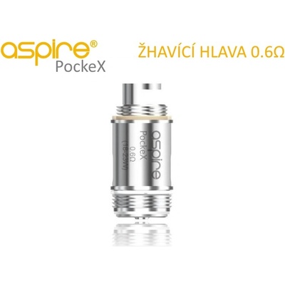 aSpire PockeX žhavící hlava 0,6ohm nerez 5ks