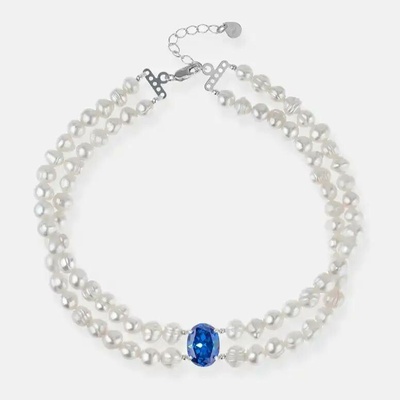 SilveAmo Perlový choker K037