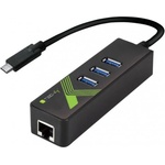 TECHLY IDATA USB-ETGIGA-3C2 USB-C към RJ45 Gigabit мрежова карта/адаптер, 3x USB 3.0 хъб (IDATA USB-ETGIGA-3C2)