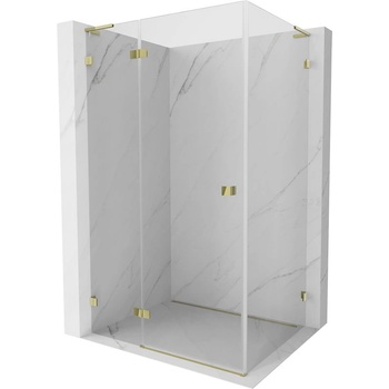 Mexen Lunar L лява отваряема душ кабина 100 x 90 см, прозрачна, златна - 834L-100-090-50-00-L (834L-100-090-50-00-L)