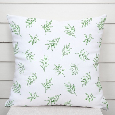 Biante TF-113 Zelené olivové vetvičky na bielom 40 x 60 cm