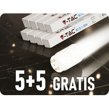 V-TAC LED trubica T8 18W, 1850lm, G13 nano plast 120cm, 5+5 Studená biela