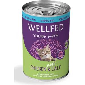 PETINTEREST Wellfed Young Sterilised Chicken and Calf консерва за млади кастрирани котки 400gr