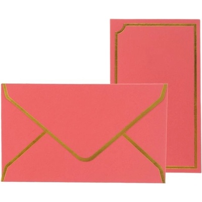 Obálky s kartičkou 9x15cm, 5ks červená