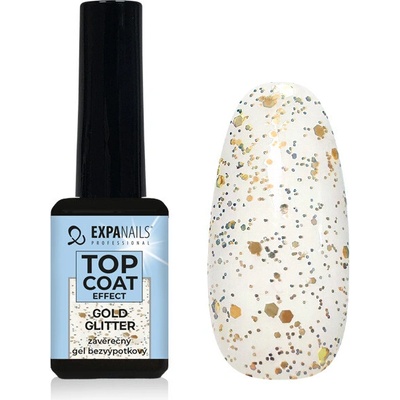 Expa nails Uv Led gel Top coat effect gold glitter 11 ml