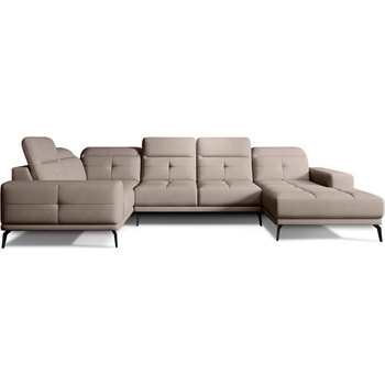 Eltap Светлокафяв кадифен ъглов диван (ляв ъгъл U форма) Neviro - ELTAP (CO-NEV-LT-20LO)