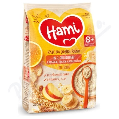 Hami mliečna kaša so 7 obilninami na dobré ráno s banánom, jablkom a pomarančom 210 g