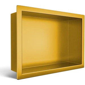 BALNEO Вградена правоъгълна ниша Balneo Wall-Box One с рамка 30x20x10 см, гланцирано злато (B0101030310-1)