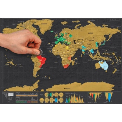 Stírací mapa světa deluxe černá 83 x 60 cm – Hledejceny.cz