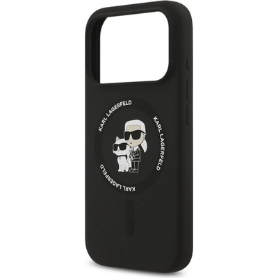 CG Mobile iPhone 17 Pro KARL LAGERFELD ТЕЧЕН СИЛИКОН KARL AND CHOUPETTE MAGSAFE Силиконов протектор за телефон, устойчив на удар, ЧЕРЕН KLHMP17LSCMKCRHK (KLHMP17LSCMKCRHK)