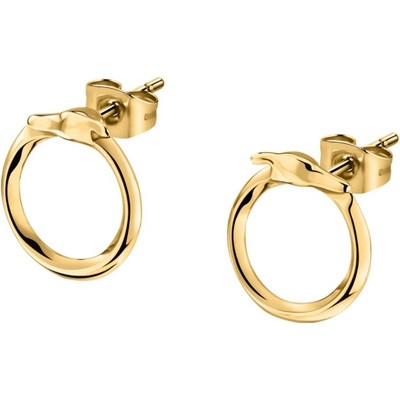 Trussardi Pôvabné pozlátené náušnice T-Heritage TJAXB09