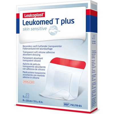 Leukoplast Leukomed T plus skin sensitive 8 x 10 cm absorpční krytí 5 ks