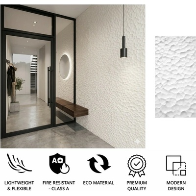 Biely obklad na stenu flexy panely - 3D štruktúra panel vonkajší aj interierovy - ZEXOR