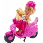 LEAN Toys Mini Doll Set Doll Scooter Helmet Pink