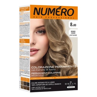 Brelil Numéro Permanent Coloring barva na vlasy 8.00 Light Blonde 125 ml