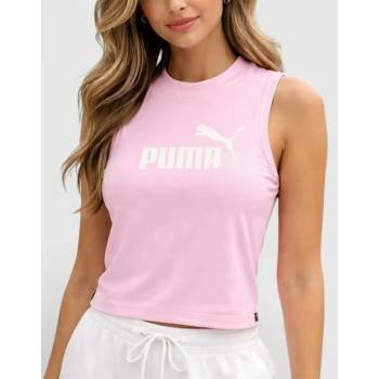 PUMA Essentials+ Slim Logo Tank Pink