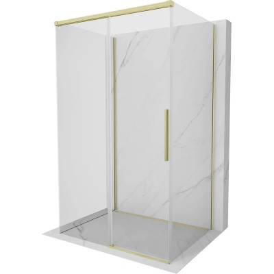 Mexen Rox-3S 3-стенна плъзгаща се душ кабина 105 x 85 см, прозрачна, златна (8C2-105-085-55-00-3S)
