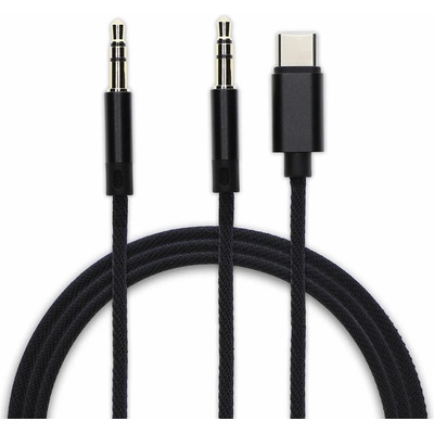 4smarts Кабел 4smarts 4S468591, от USB-C(м) към 2x AUX(ж), 1.2m, черен (4S468591)