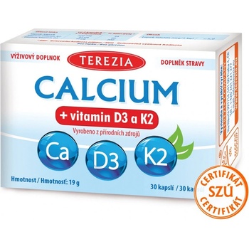 Terezia Calcium+vitamin D3 a K2 30 kapslí