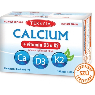 Terezia Calcium+vitamin D3 a K2 30 kapslí