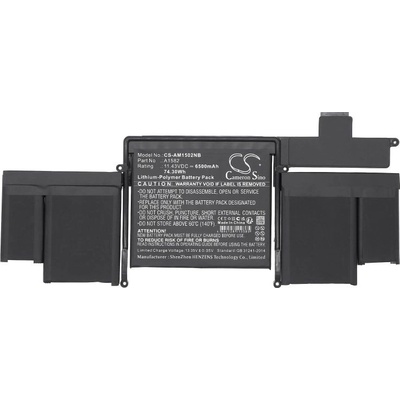 Cameron Sino Батерия за лаптоп Apple MacBook A1502 battery(2015), MacBook Pro Retina A1502 (2015 Version) A1582 LiPo 11, 43V 6500mAh CAMERON SINO (CS-AM1502NB)