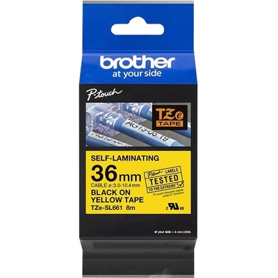 Brother TZeSL661 tape Black on Yellow 36mm (TZeSL661)