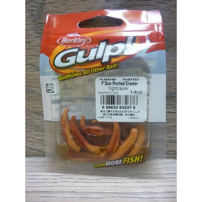 Berkley Červ Gulp Pinched Crawler 2,5cm Nightcrawler