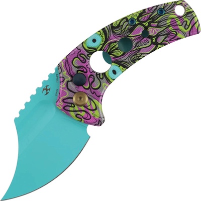 Kansept Wasp - Light Blue Coating 154CM with Jade G10 with Purple Undead Print T2144F5