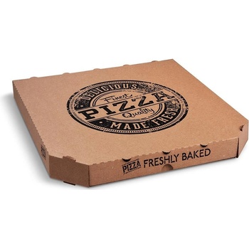 Wimex Krabica na pizzu mikrovlnitá lepenka kraft 40 x 40 x 5 cm