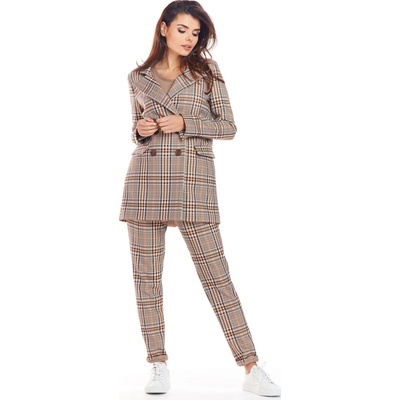 Awama dámske sako Checkered hnedá