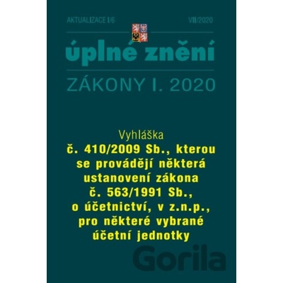Aktualizace I/6 2020 Vyhláška č. 410/2009 Sb - Zmírnění dopadu pandemie nemoci COVID-19 na ekonomiku České republiky