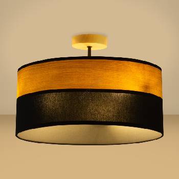 Helam Плафон ALBA 3xE27/15W/230V Ø 40 cm черен/кафяв (HE1799)