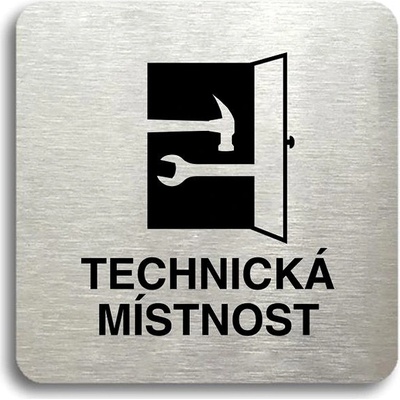 Accept Piktogram „technická místnost" (80 × 80 mm) (strieborná tabuľka – čierna tlač bez rámčeka)