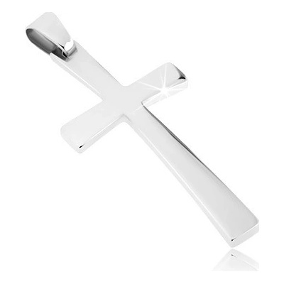 Šperky eshop Přívěsek z oceli jemně zaoblený latinský kříž Y21.10