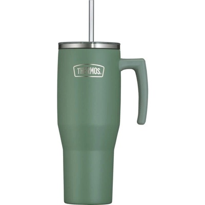 Thermos Refreshing termohrnček s madlom a slamkou 1,1 l matne zelená