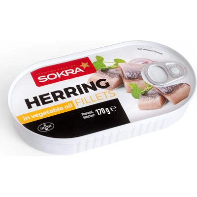 Sokra Filety zo sleďa Filety zo sleďa v rastlinnom oleji 170 g
