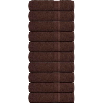 vidaXL Кърпи за ръце 10 бр кафяви 50x100 см 360 gsm 100% памук (136760)