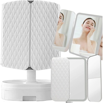 Verk 27028 Kosmetické zrcátko s LED 5x zvětšení bílá – Zboží Dáma