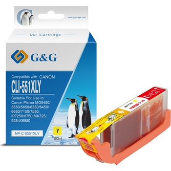 Compatible Глава за CANON PIXMA IP 7250/PIXMA MG 5450/6350 - Yellow - ink tank - WITH CHIP / С ЧИП - /551/ - CLI-551XLY (CLI551XLY) - 6446 (Compatible-NP-C-0551XLY)