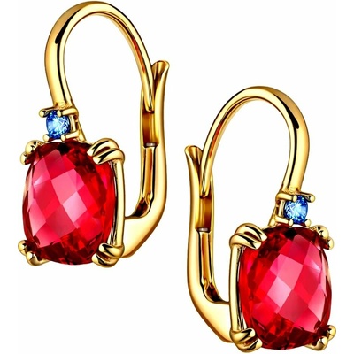 Zlaton Náušnice žluté zlato s červeným kamenem 1.7cm 2.9g 000982305247