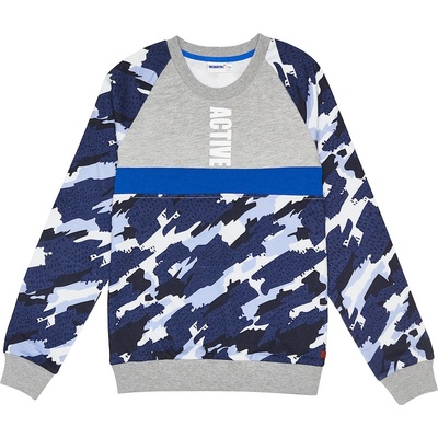 Winkiki WTB 82257 Chlapčenská mikina modrá / vzory