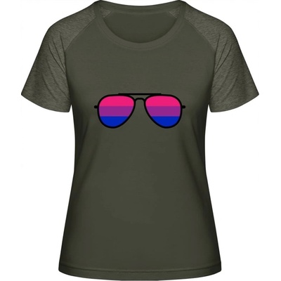 MyMate Predĺžené Tričko MY120 Dizajn LGBT BI okuliare Olive