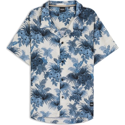 HUGO BOSS Риза с къс ръкав Boss Mens BOSS Bodywear Short Sleeve Beach Shirt - Open Blue 483