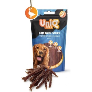 Uniq Pets Dog Snacks Meaty Soft Duck Strips меки патешки ленти за кучета, 80 г